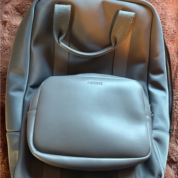 Monos Handbags - Monos Gray Travel Backpack with Removable Kit Bag